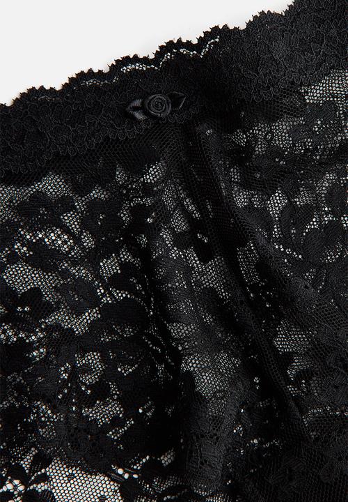 H&M - 2-Pack lace hipster briefs - black