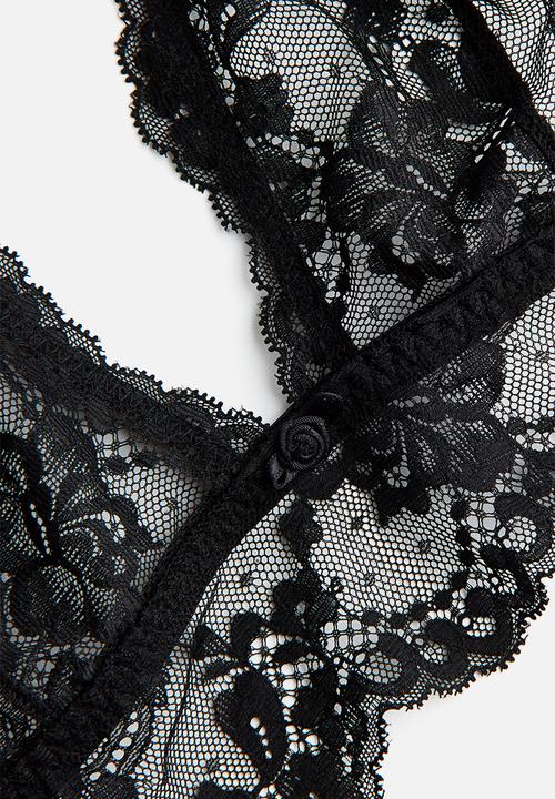 H&M - Soft lace bra - black