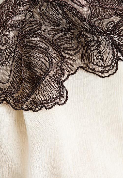 H&M - Appliqu?d strappy top - light beige