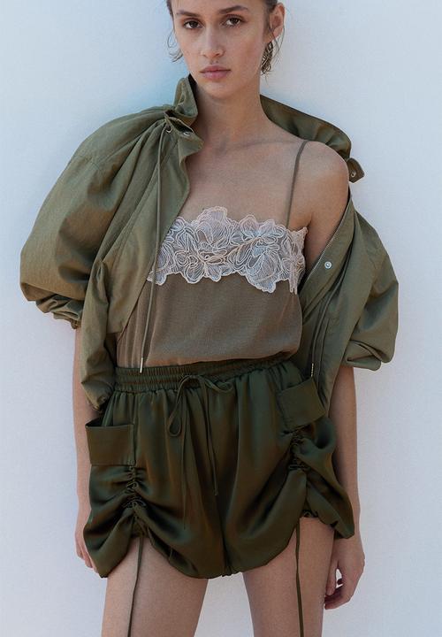 H&M - Appliqu?d strappy top - khaki green