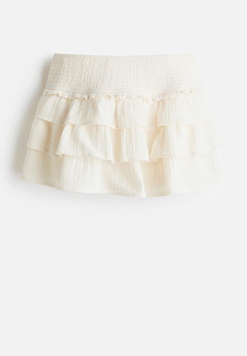 H&M - Tiered viscose mini skort - cream