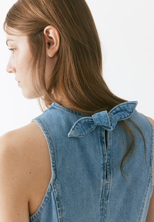 H&M - Flared-skirt denim dress - light denim blue