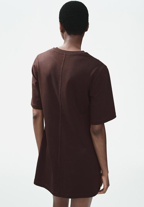 H&M - Cotton t-shirt dress - dark brown