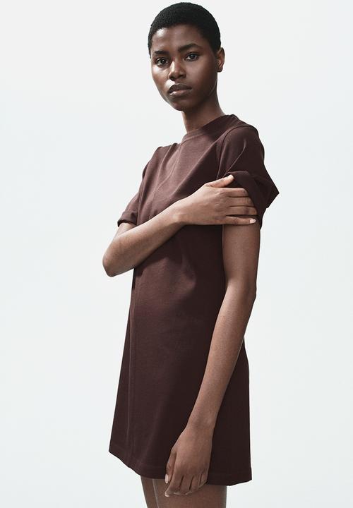 H&M - Cotton t-shirt dress - dark brown