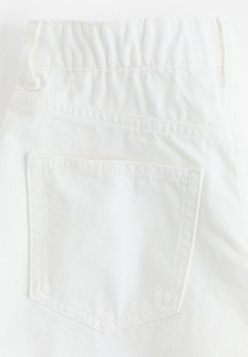 H&M - Frayed denim shorts - cream