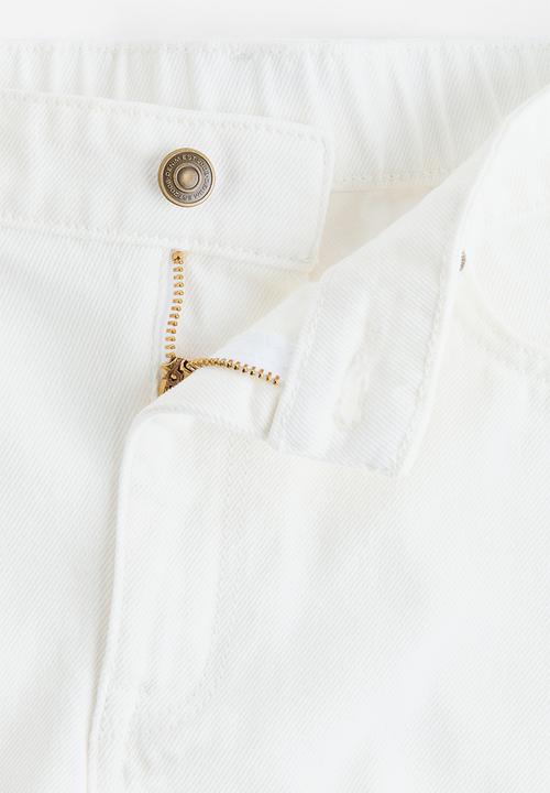 H&M - Frayed denim shorts - cream