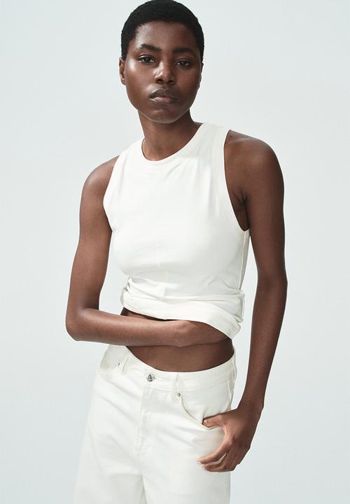 H&M - Flatlock-seam vest top - white