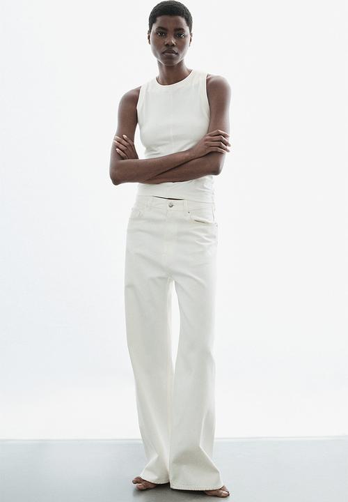 H&M - Flatlock-seam vest top - white