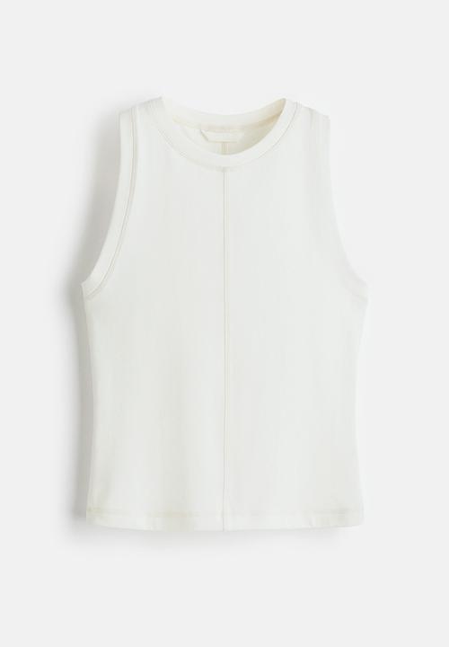 H&M - Flatlock-seam vest top - white