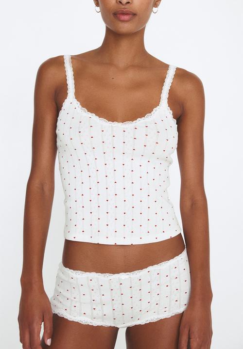 H&M - Cotton shortie briefs - cream/hearts