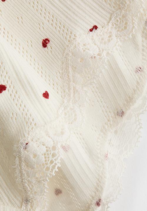 H&M - Cotton shortie briefs - cream/hearts