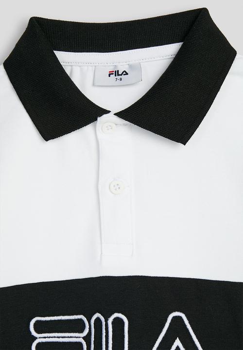 FILA - Greyson Golf Shirt - White/Black/ Evergreen