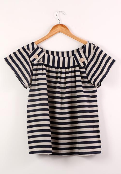 I Love Leroy - Smock Top – Navy & Milk