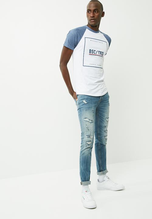 basicthread - Graphic slim raglan tee