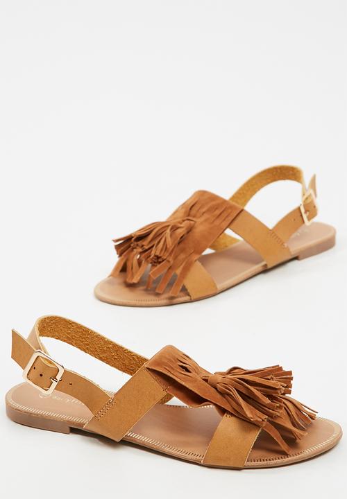 dailyfriday - Tassel and fringe sandal - tan