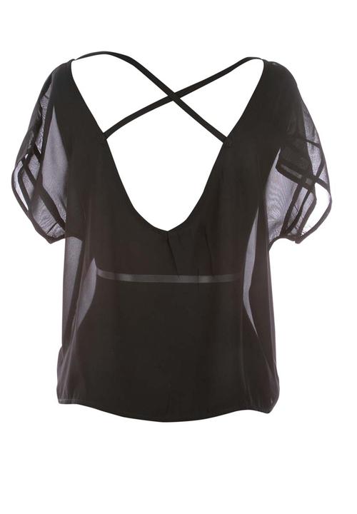 Pretty in Punk - Caged Cropped Blouse – Black