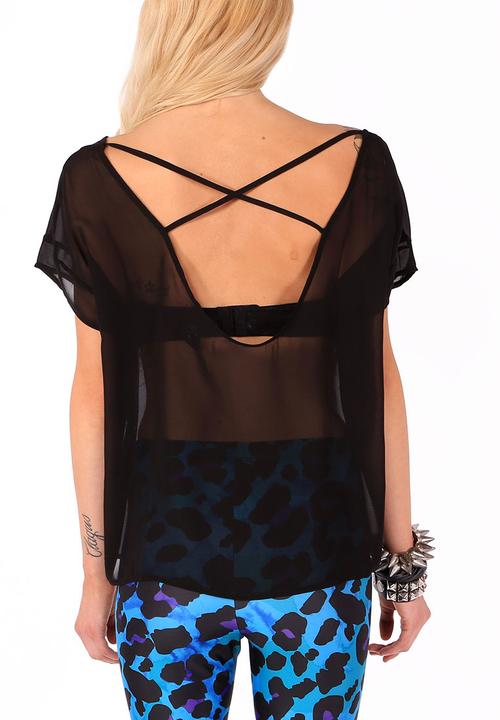 Pretty in Punk - Caged Cropped Blouse – Black
