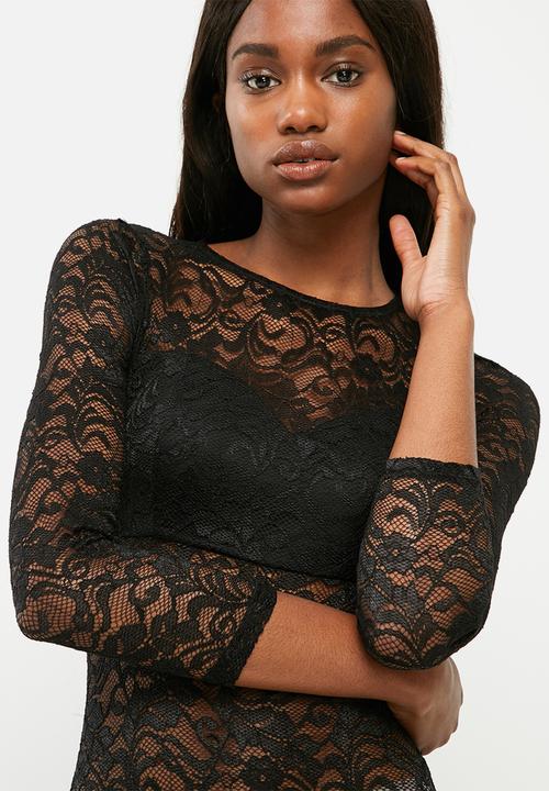 dailyfriday - Lace and knit bodysuit