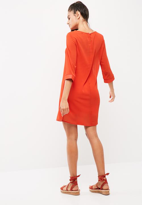 dailyfriday - Chiffon shift dress with viscose knit slip