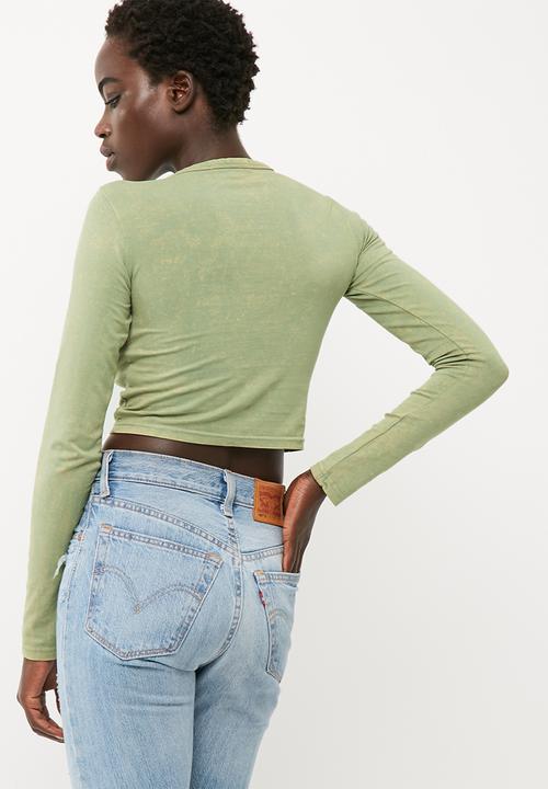 Missguided - Washed crew neck crop top