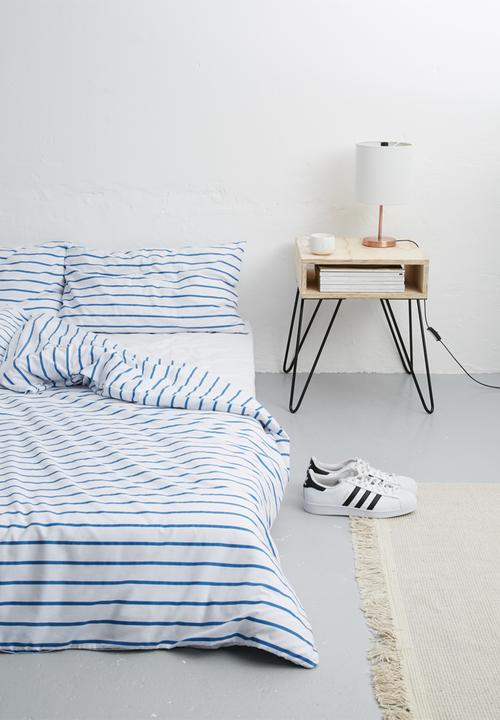 Sixth Floor - Azure stripe printed duvet set