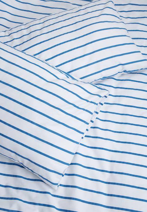Sixth Floor - Azure stripe printed duvet set