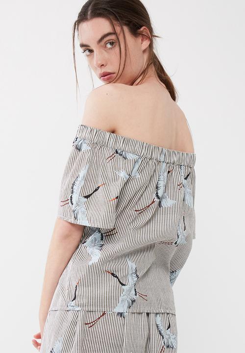ONLY - Beatrice crane off shoulder top