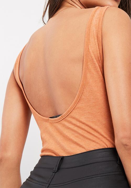 Missguided - Washed laddered side scoop back bodysuit