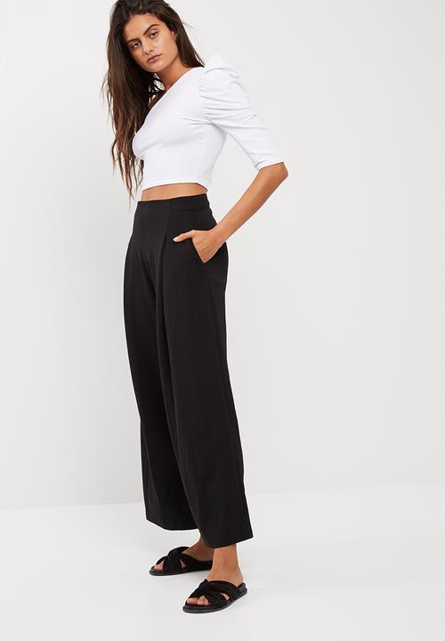 Missguided - Pleated one shoulder ribbed crop top