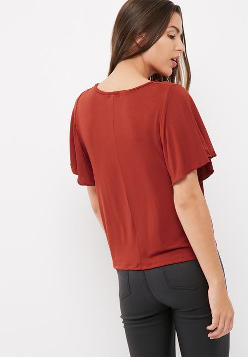 dailyfriday - Scoop neck flutter sleeve tee