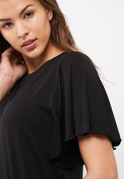 dailyfriday - Scoop neck flutter sleeve tee