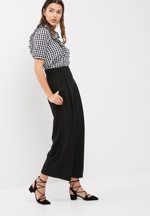 ONLY - Pepita frill gingham blouse