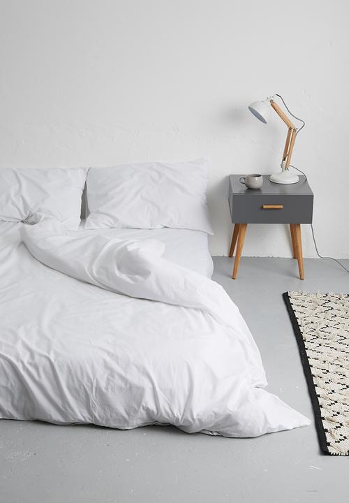 Sixth Floor - 200TC cotton oxford duvet cover set - white