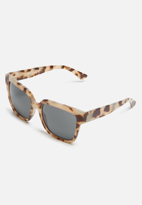 Missguided - Flat top oversized tortoiseshell square sunglasses