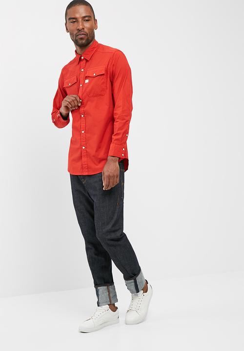 G-STAR - Office stretch poplin shirt - red