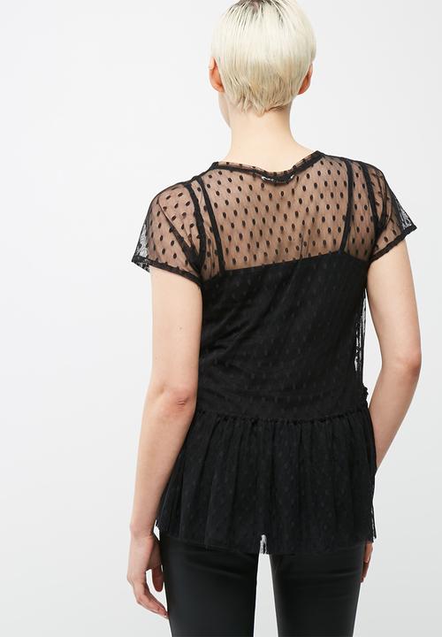 dailyfriday - Mesh peplum tee