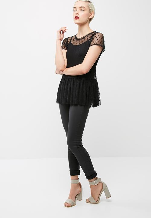 dailyfriday - Mesh peplum tee