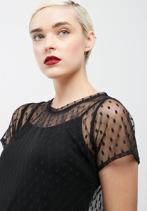 dailyfriday - Mesh peplum tee