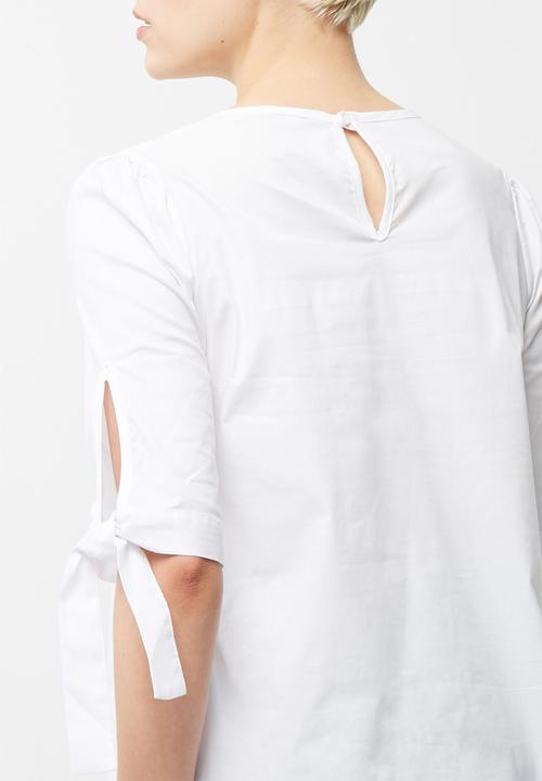 dailyfriday - Poplin blouse with tie sleeve
