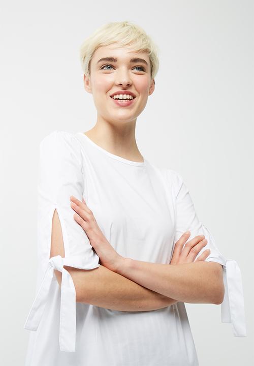 dailyfriday - Poplin blouse with tie sleeve