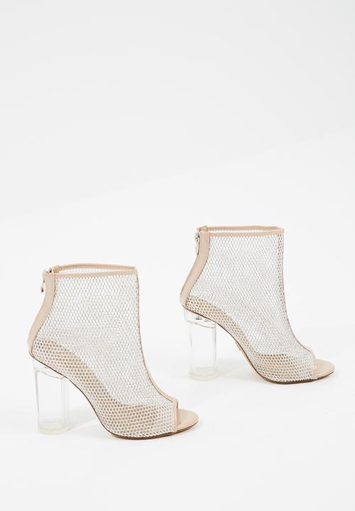 Missguided - Peep toe fishnet bootie