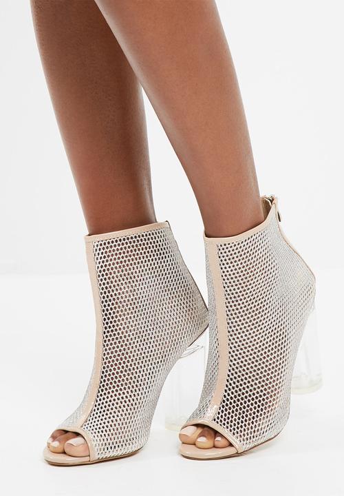 Missguided - Peep toe fishnet bootie