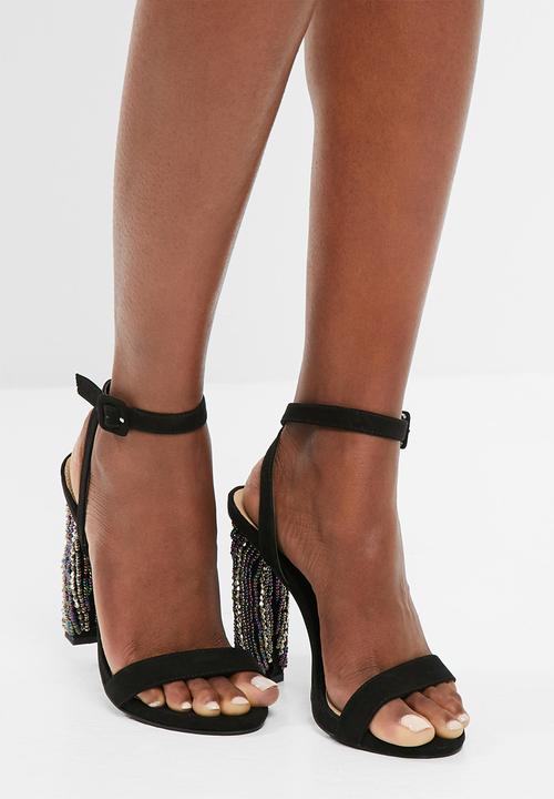 beaded block heels