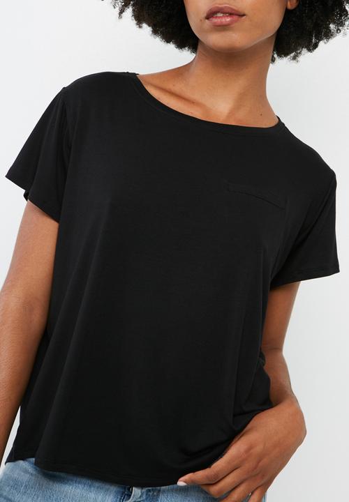 dailyfriday - Scoopneck relaxed tee with turn back cuff