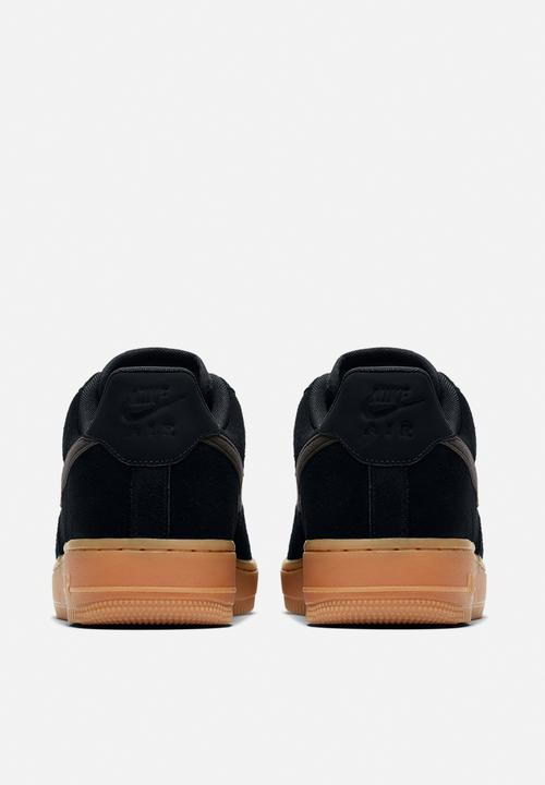 nike air force black suede gum sole