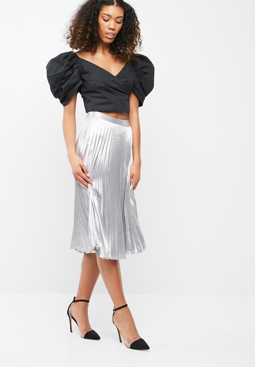 Missguided - Puff sleeve pleated crop top