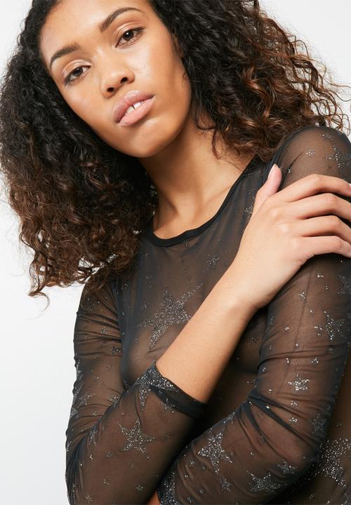 Missguided - All over star mesh bodysuit