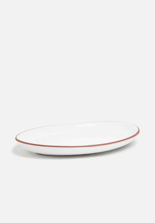 Urchin Art - Terracotta edge oval platter