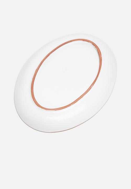 Urchin Art - Terracotta edge oval platter