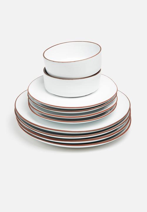 Urchin Art - Terracotta edge side plate set of 4